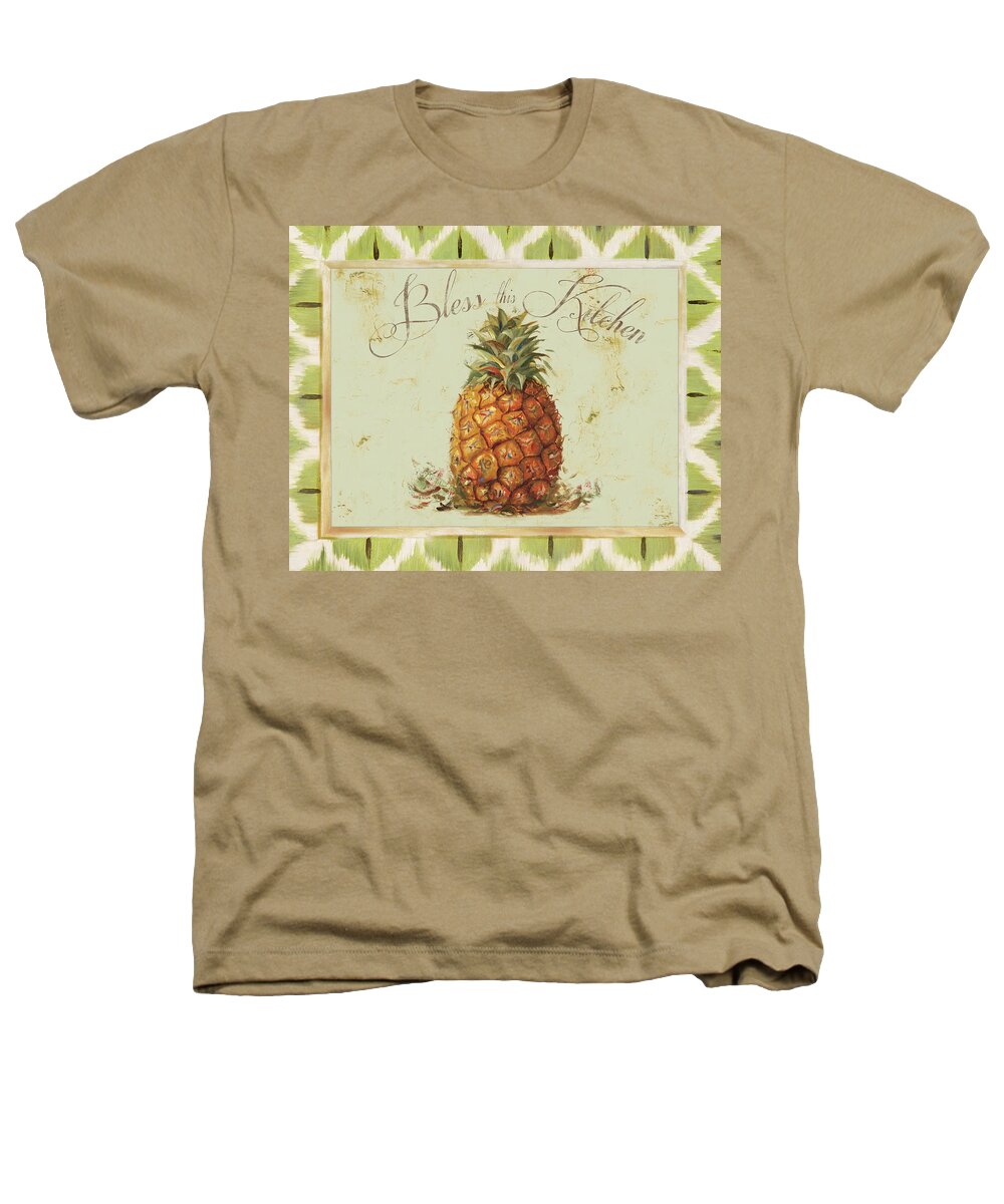 Pineapple Heathers T-Shirt featuring the painting Bless This Kitchen by Patricia Pinto