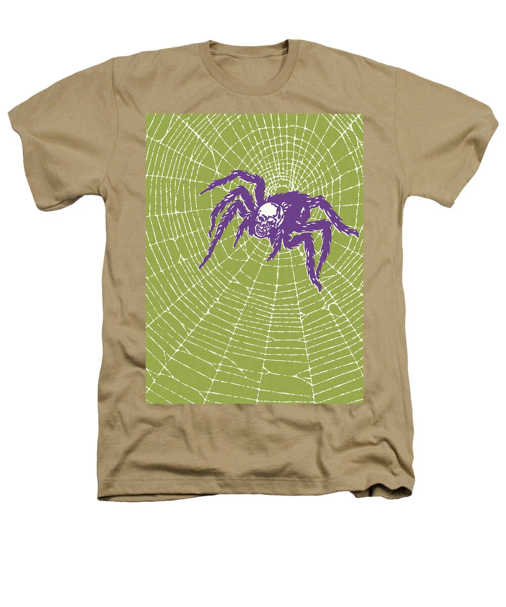 Campy Heathers T-Shirt featuring the drawing Large Spider on a Spider Web by CSA Images