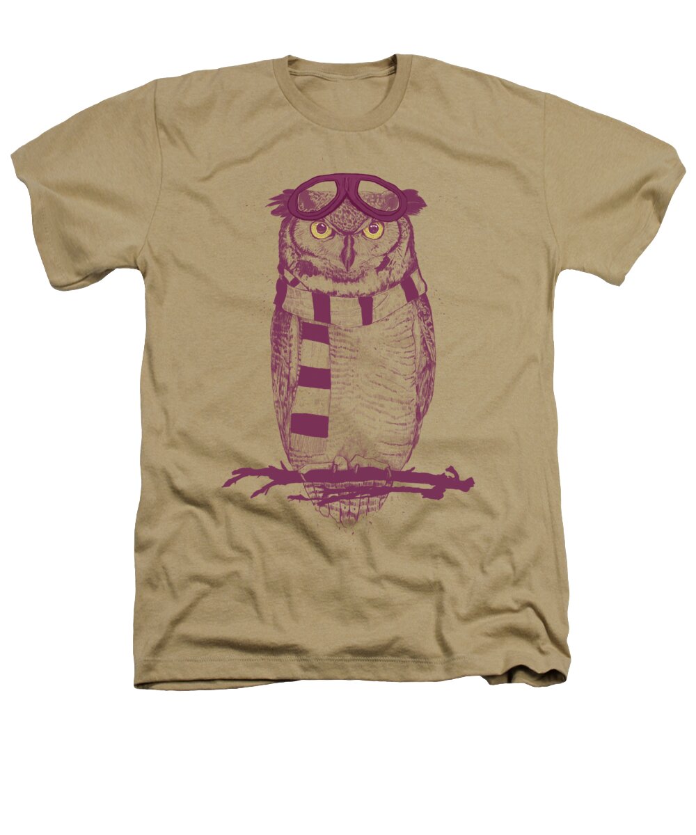Owl Heathers T-Shirt featuring the drawing The aviator by Balazs Solti