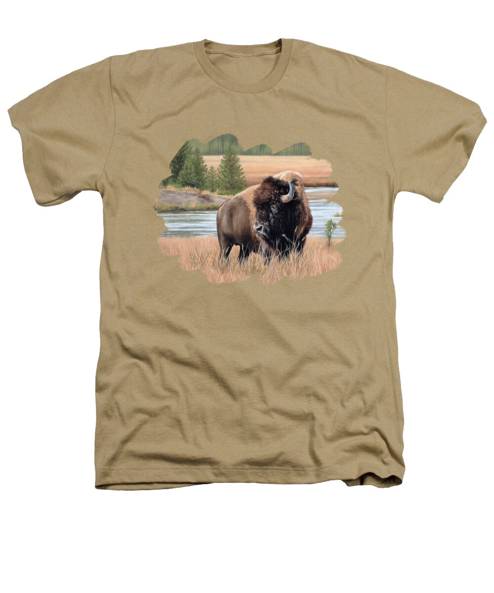 Bison Painting Heathers T-Shirt featuring the painting American Bison by Rachel Stribbling