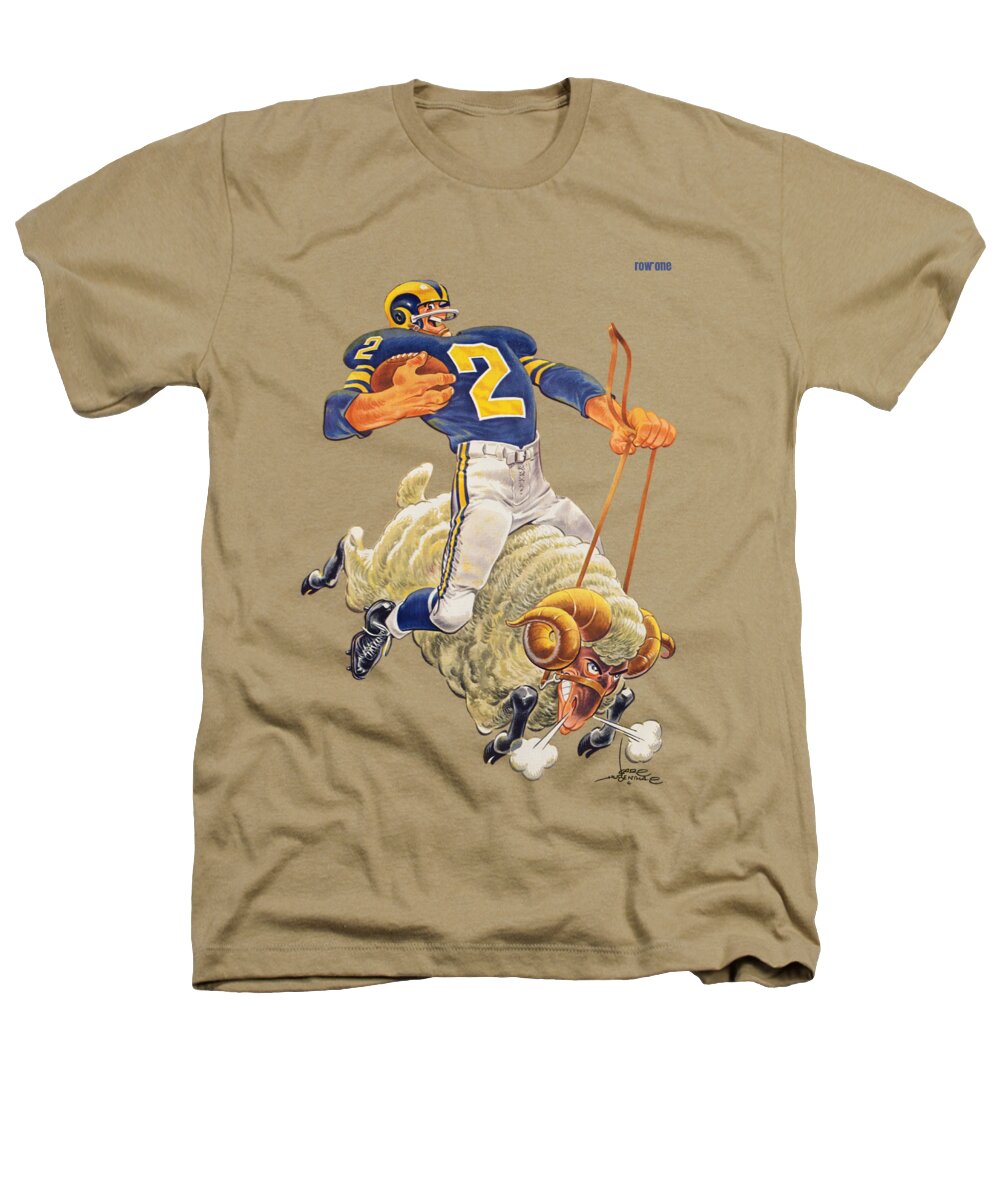 La Heathers T-Shirt featuring the mixed media 1959 Los Angeles Rams Art by Row One Brand