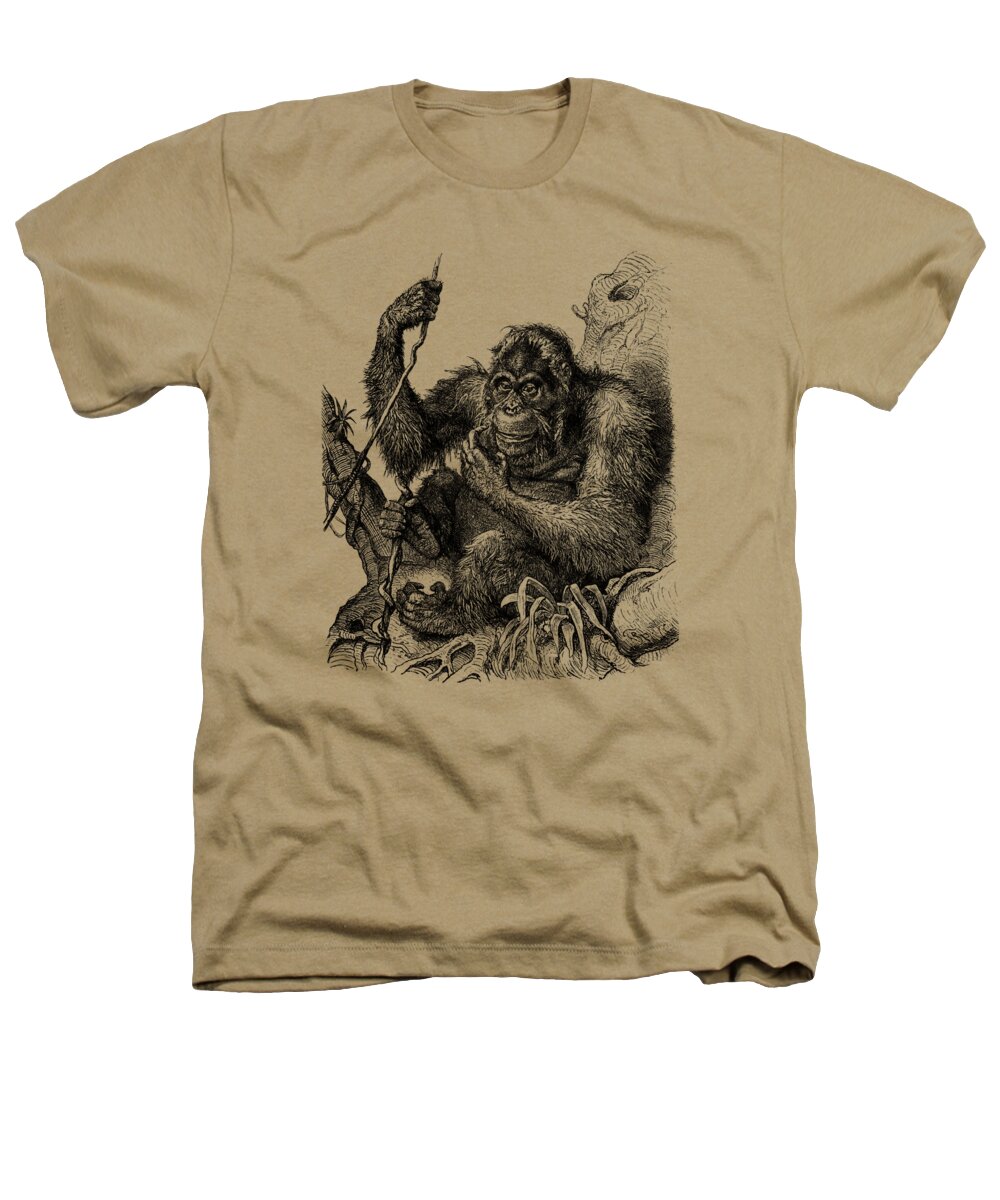 Orangutan Heathers T-Shirt featuring the digital art Orangutan Monkey by Madame Memento