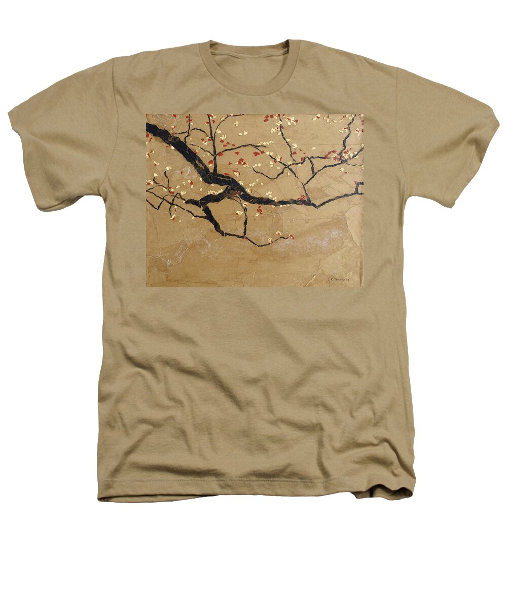 Blooming Branch Heathers T-Shirt featuring the painting Branch by Leah Tomaino
