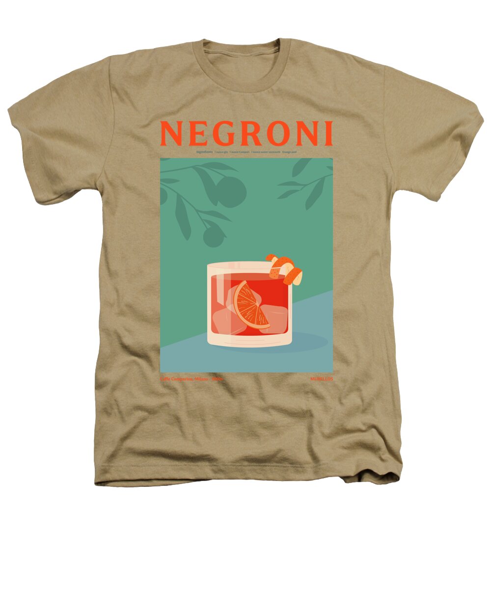 Negroni Heathers T-Shirt featuring the digital art Negroni Cocktail by Murellos Design