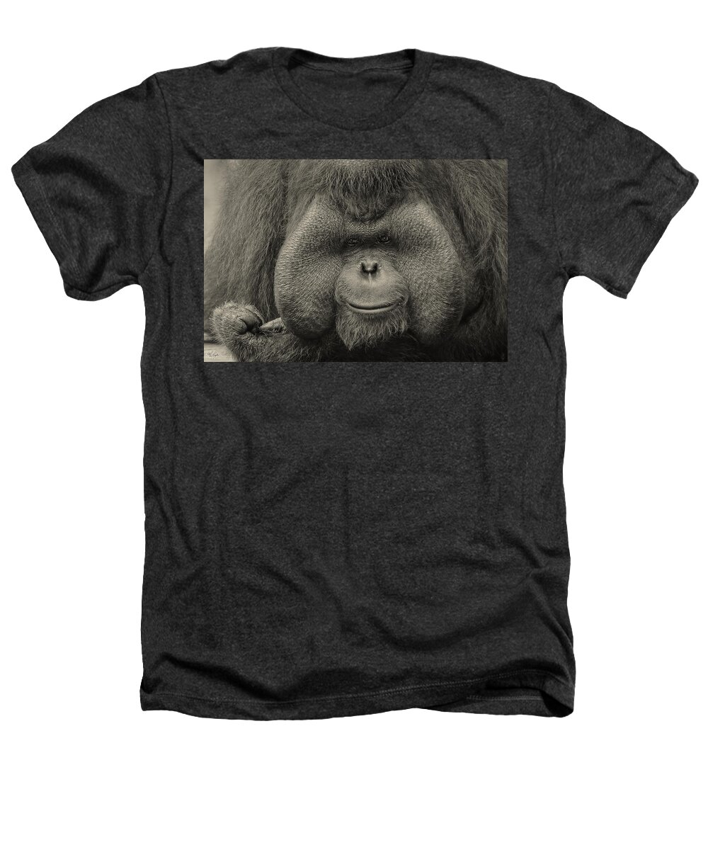 Orangutan Heathers T-Shirt featuring the photograph Bornean Orangutan II by Lourry Legarde