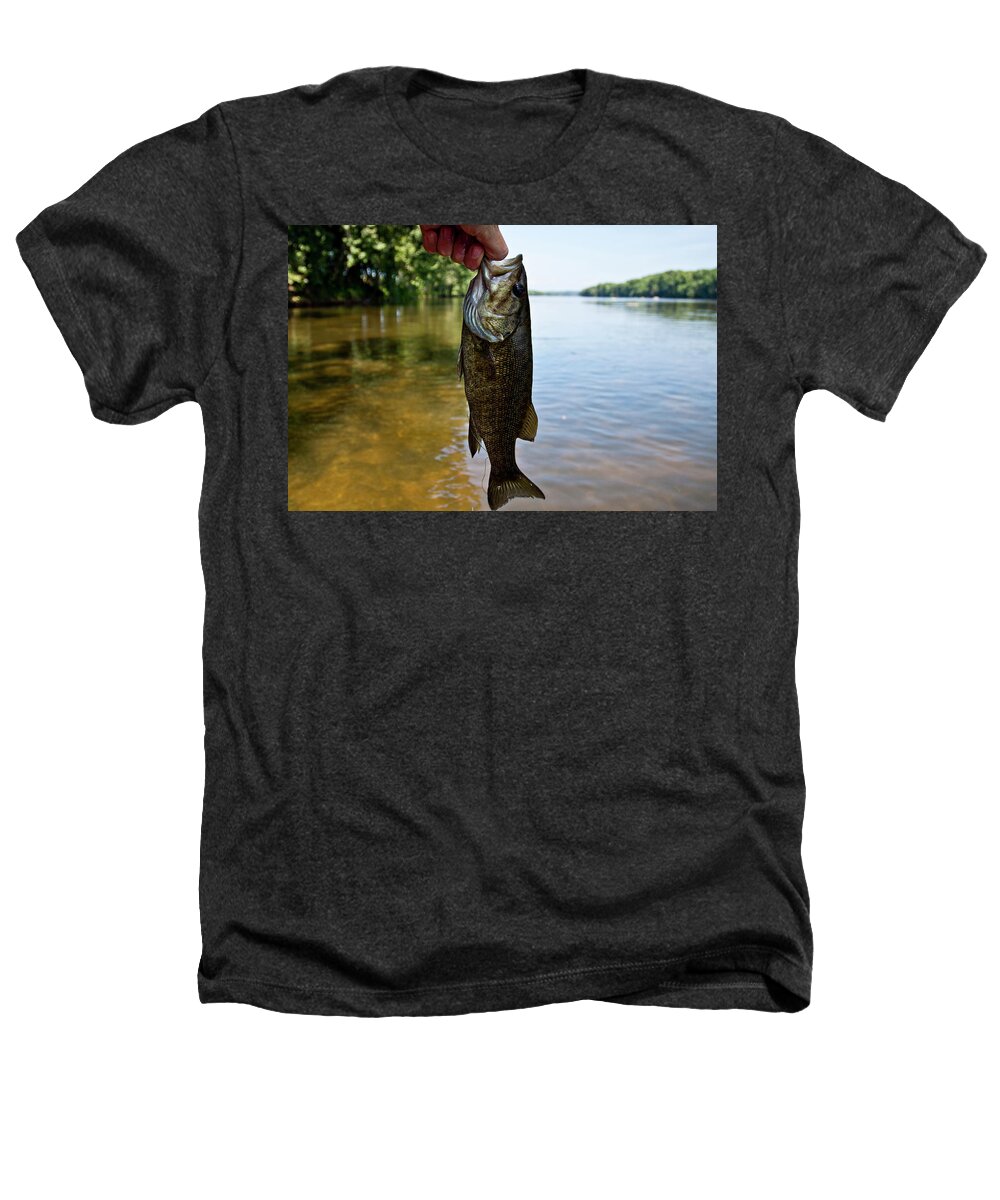 Fishing Heathers T-Shirt featuring the photograph Smallmouth Bass Caught On The James by Wray Sinclair