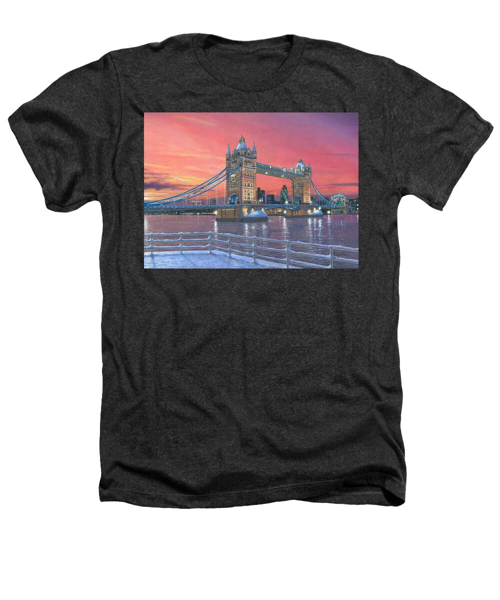 Architecture Art Heathers T-Shirt featuring the painting Tower Bridge after the Snow by Richard Harpum