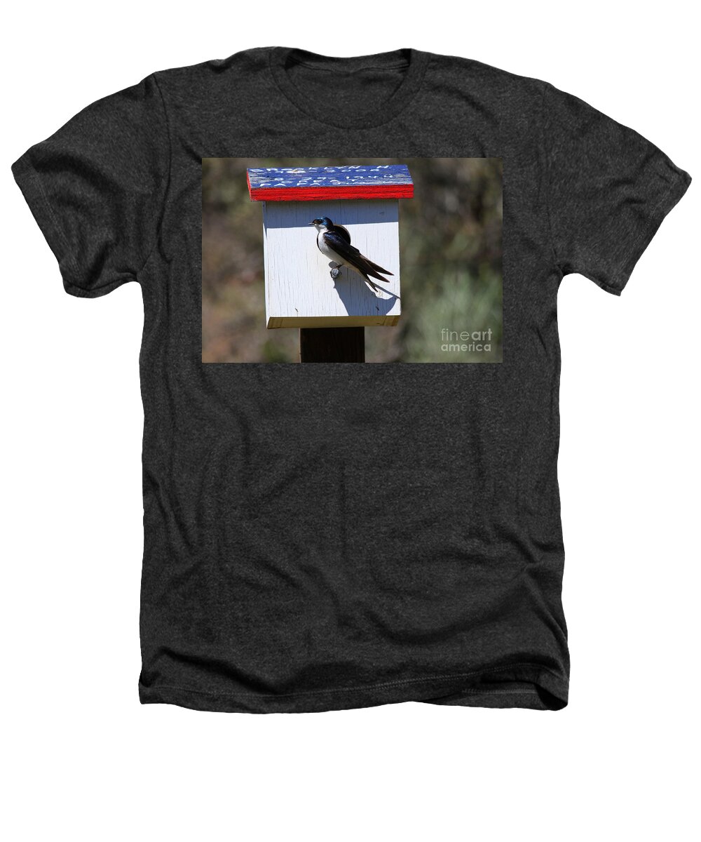 Tree Swallow Heathers T-Shirt featuring the photograph Tree Swallow Home by Michael Dawson