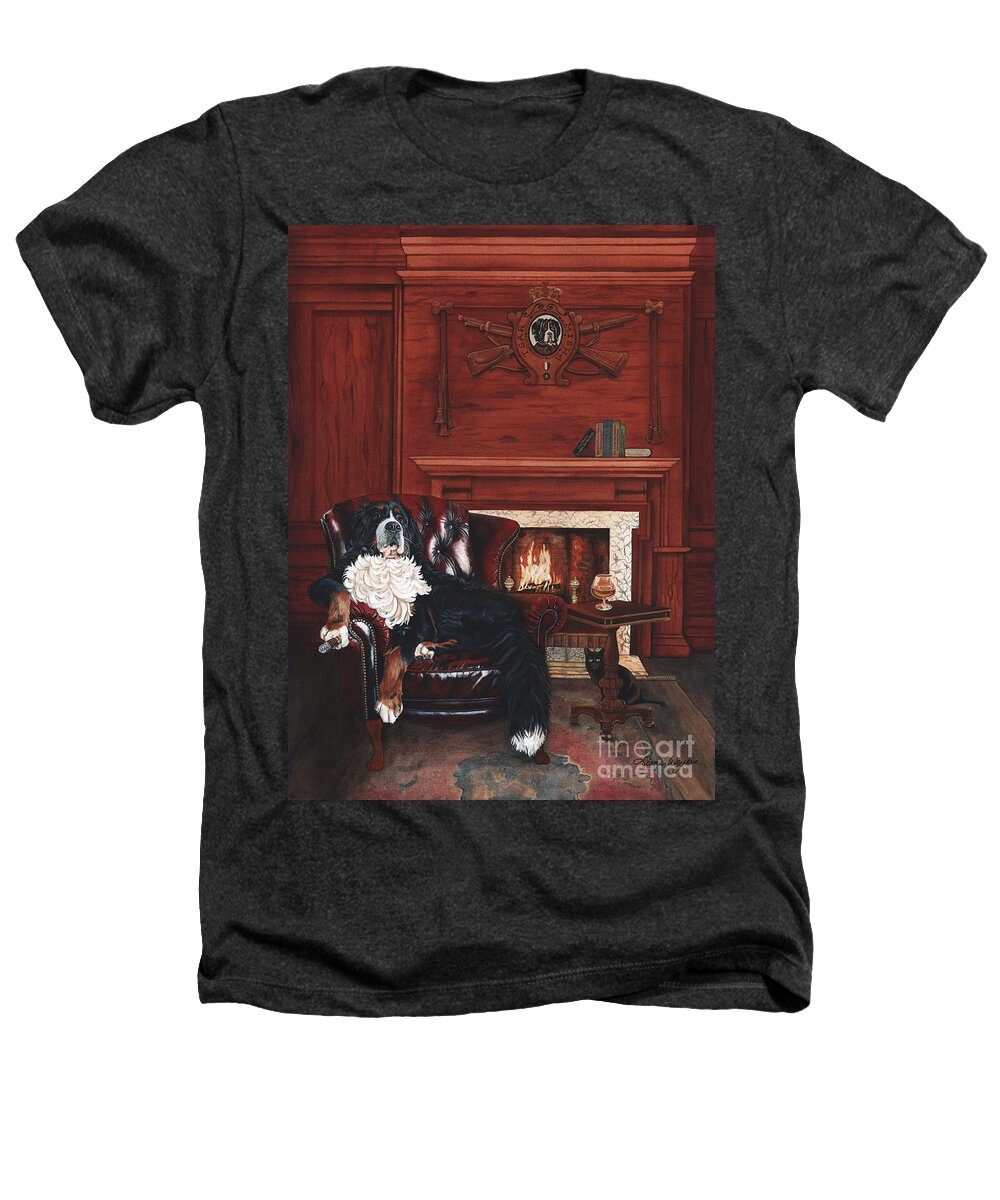 Bernese Mountain Dog Bernese Mountain Heathers T-Shirt featuring the painting Tsar Misha by Liane Weyers