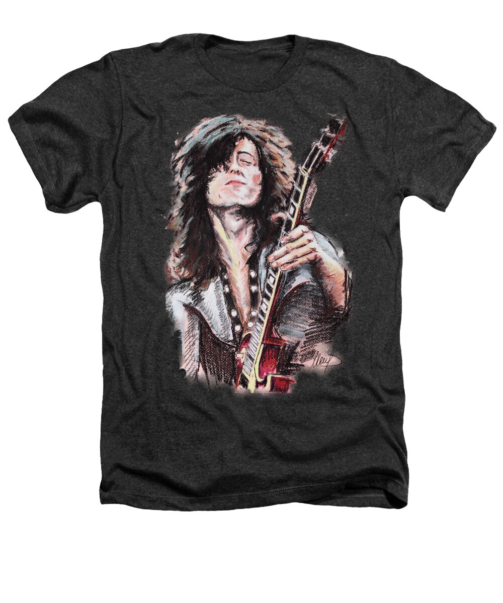 Jimmy Page Heathers T-Shirt featuring the painting Jimmy Page #2 by Melanie D