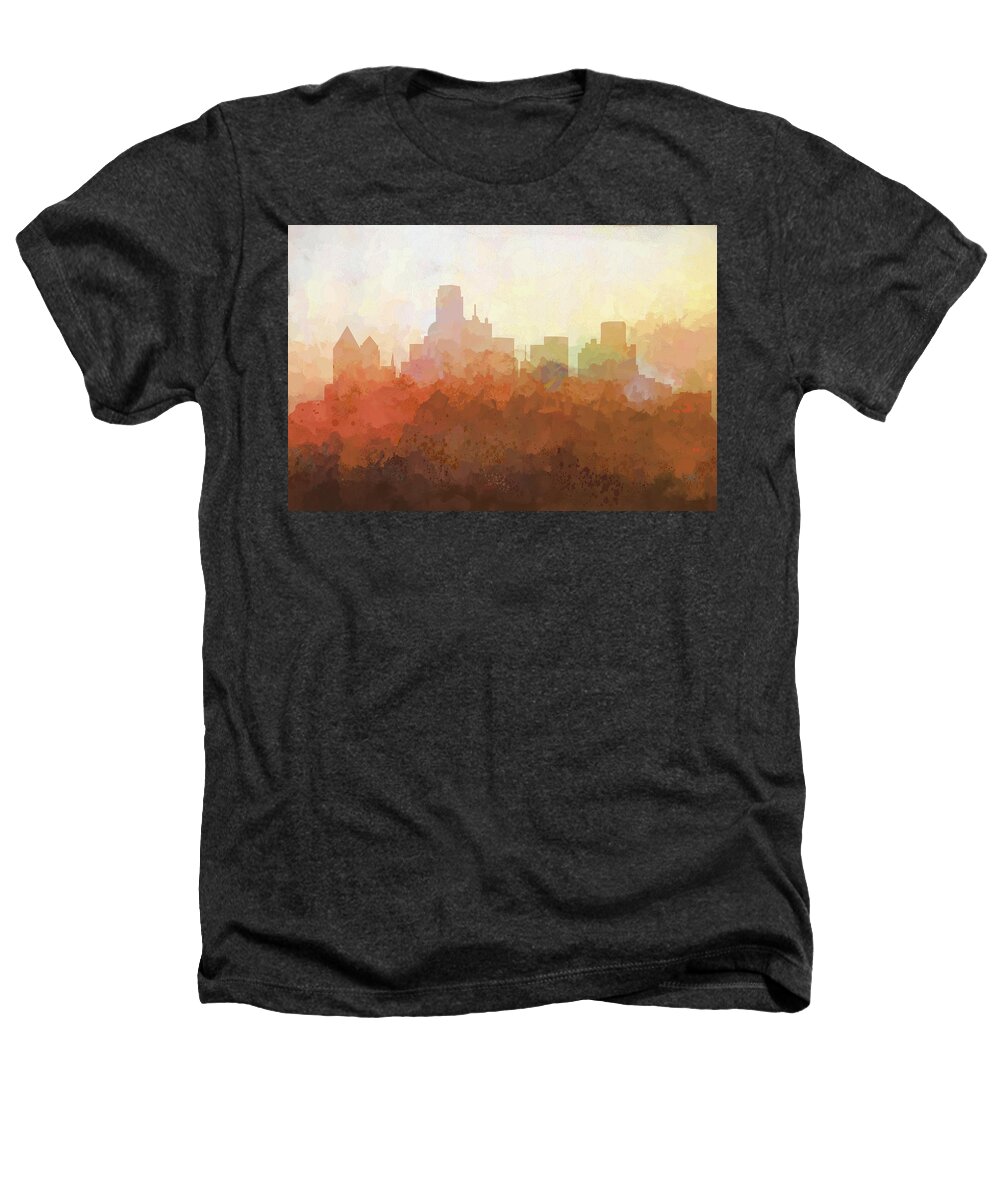 Dallas Texas Skylineskyline Heathers T-Shirt featuring the digital art Dallas Texas Skyline #10 by Marlene Watson