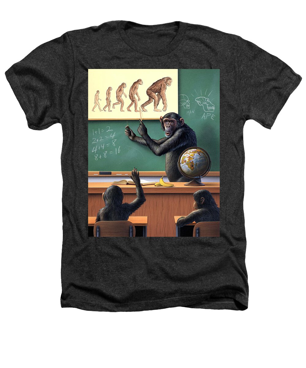 Darwin Heathers T-Shirt featuring the painting A Specious Origin by Jerry LoFaro
