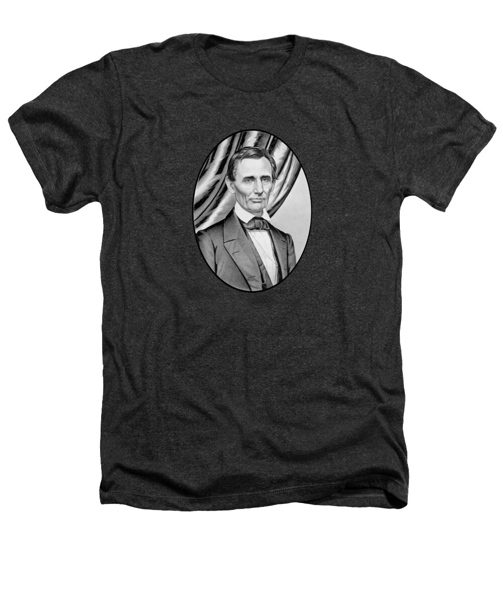 Abraham Lincoln Heathers T-Shirt featuring the painting Abraham Lincoln Circa 1860 by War Is Hell Store