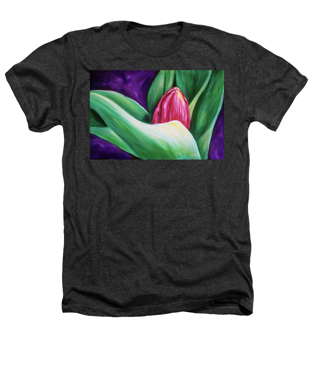 Tulip Heathers T-Shirt featuring the painting Alan by Shannon Grissom