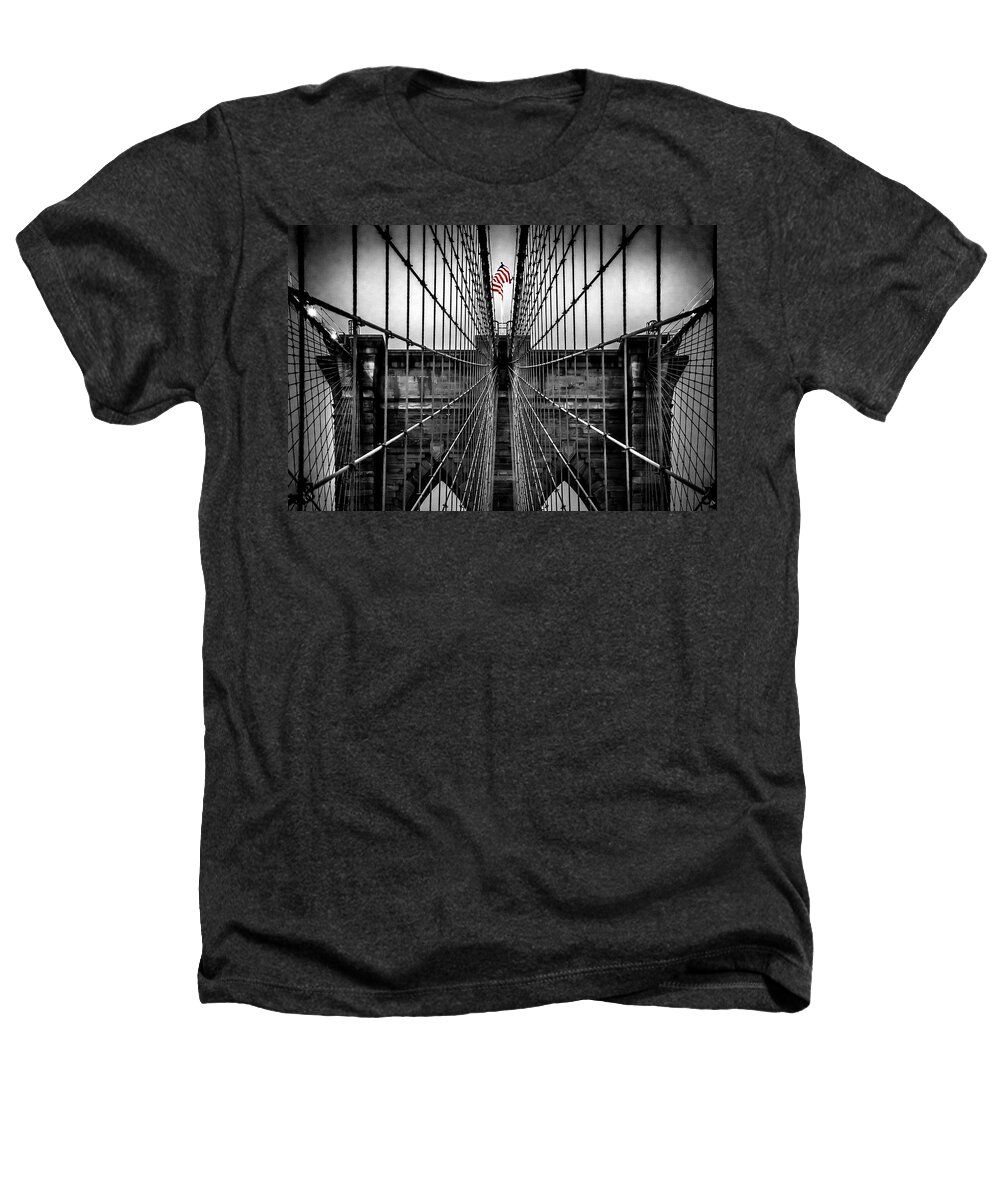 Brooklyn Bridge Heathers T-Shirt featuring the photograph American Patriot by Az Jackson