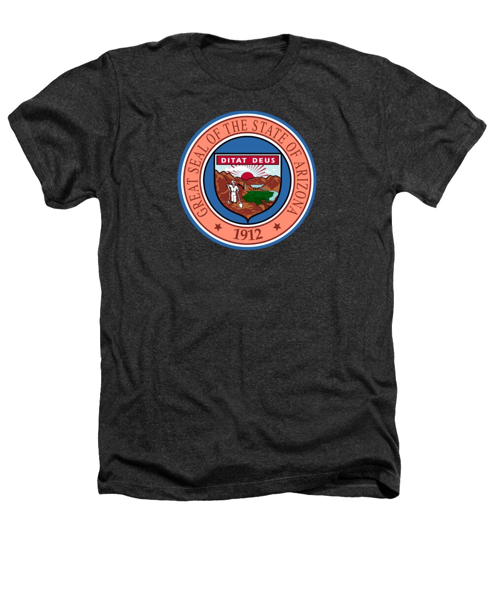 Arizona Heathers T-Shirt featuring the digital art Arizona State Seal by Movie Poster Prints
