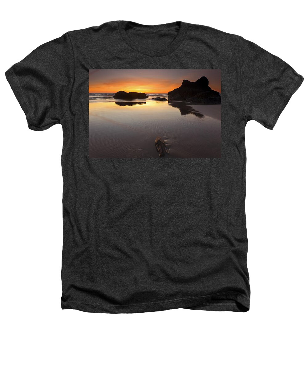 Oregon Coast Heathers T-Shirt featuring the photograph Left by the Tides by Michael Dawson