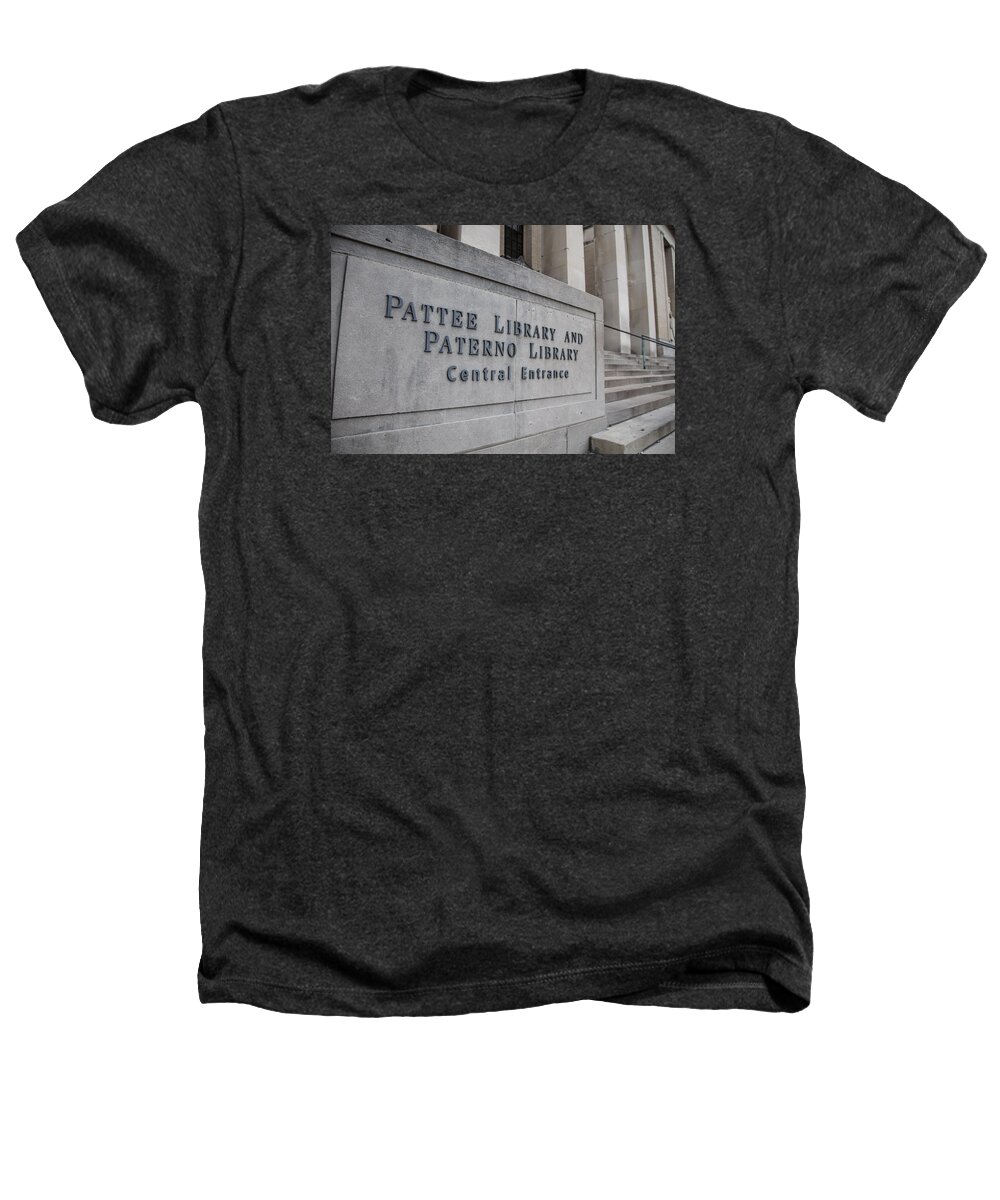 Penn State Heathers T-Shirt featuring the photograph Paterno Library at Penn State by John McGraw