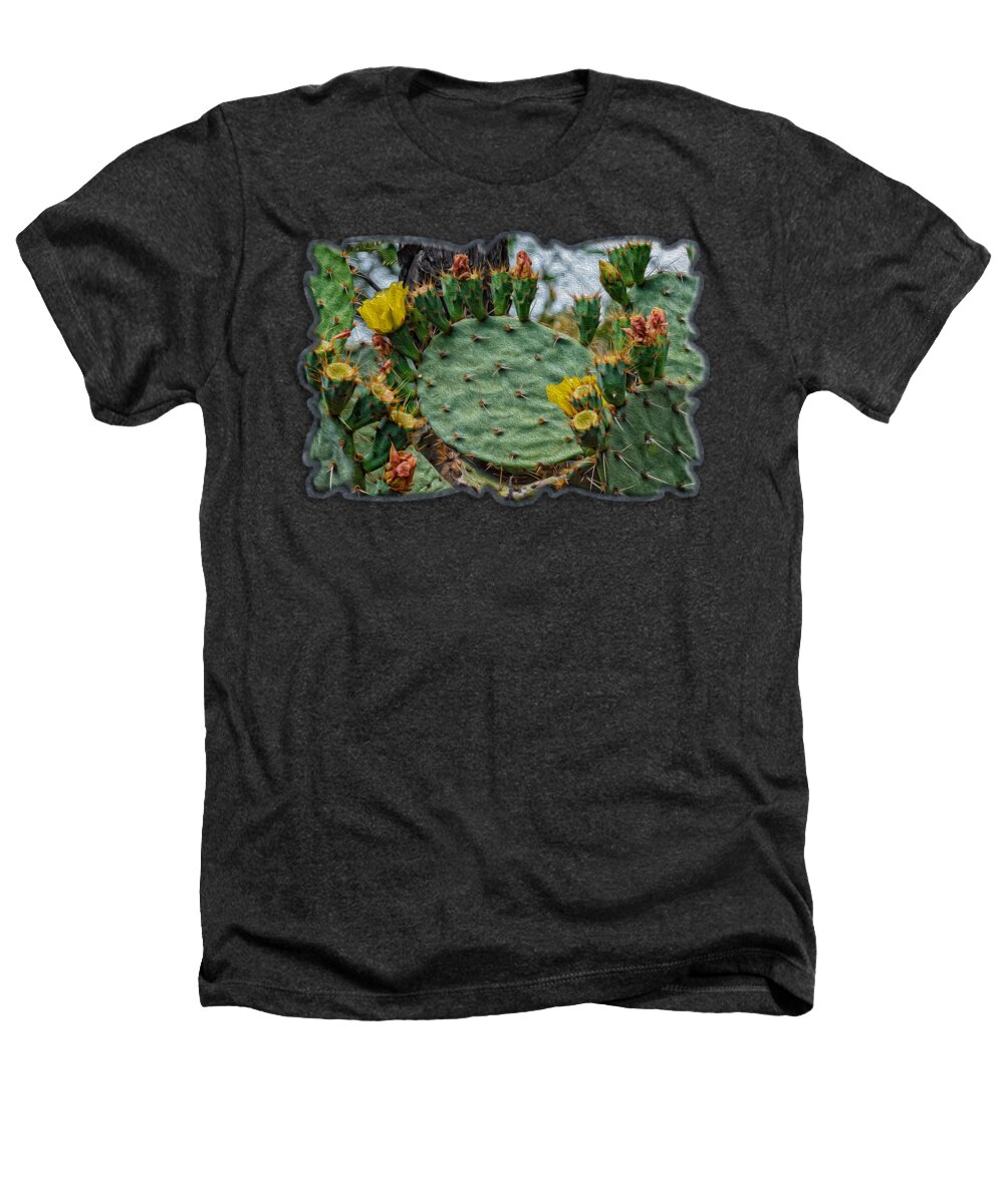Mark Myhaver Heathers T-Shirt featuring the photograph Prickly Pear Flowers OP46 by Mark Myhaver