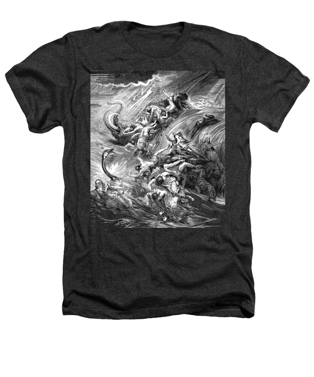 Deluge Heathers T-Shirt featuring the painting The flood by The one eyed Raven