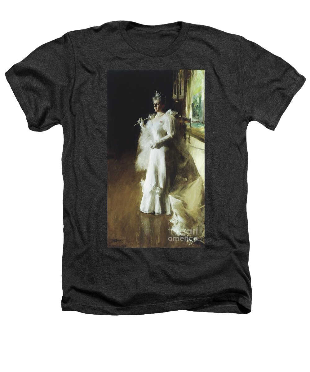 Philanthropist Heathers T-Shirt featuring the painting Mrs. Potter Palmer, 1893 by Anders Leonard Zorn