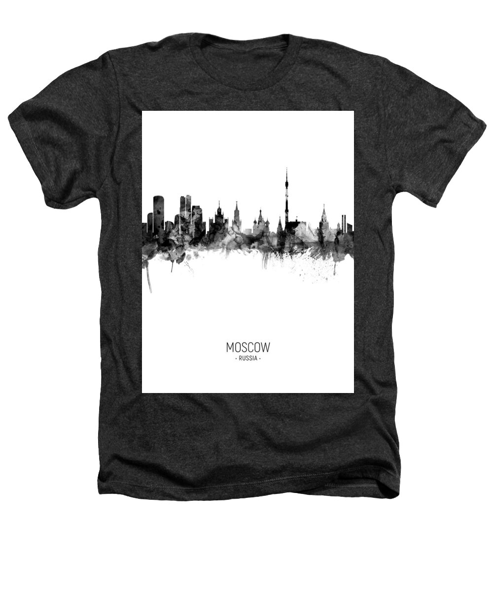 Moscow Heathers T-Shirt featuring the digital art Moscow Russia Skyline #22 by Michael Tompsett