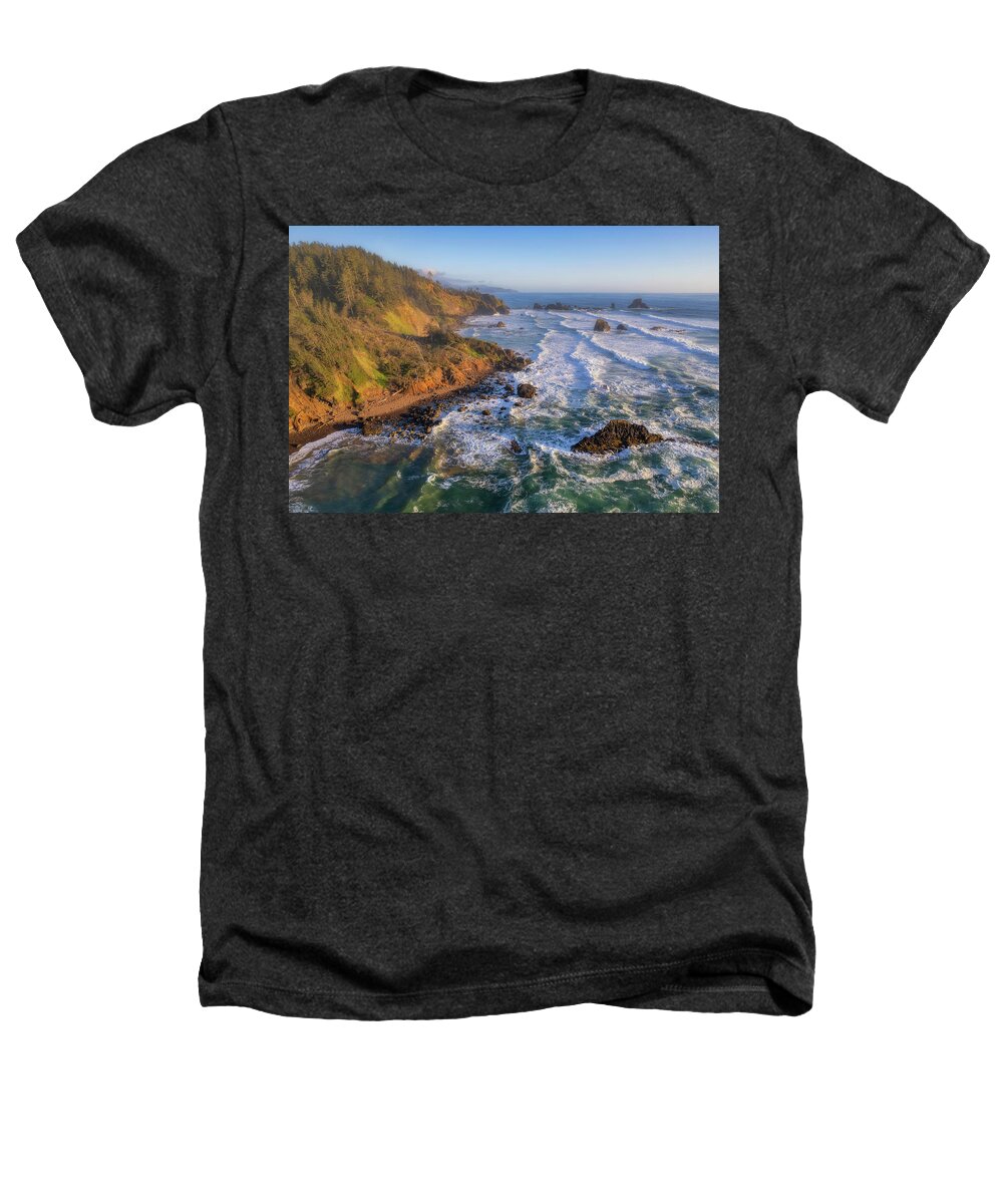 Oregon Heathers T-Shirt featuring the photograph Above the Beach by Darren White