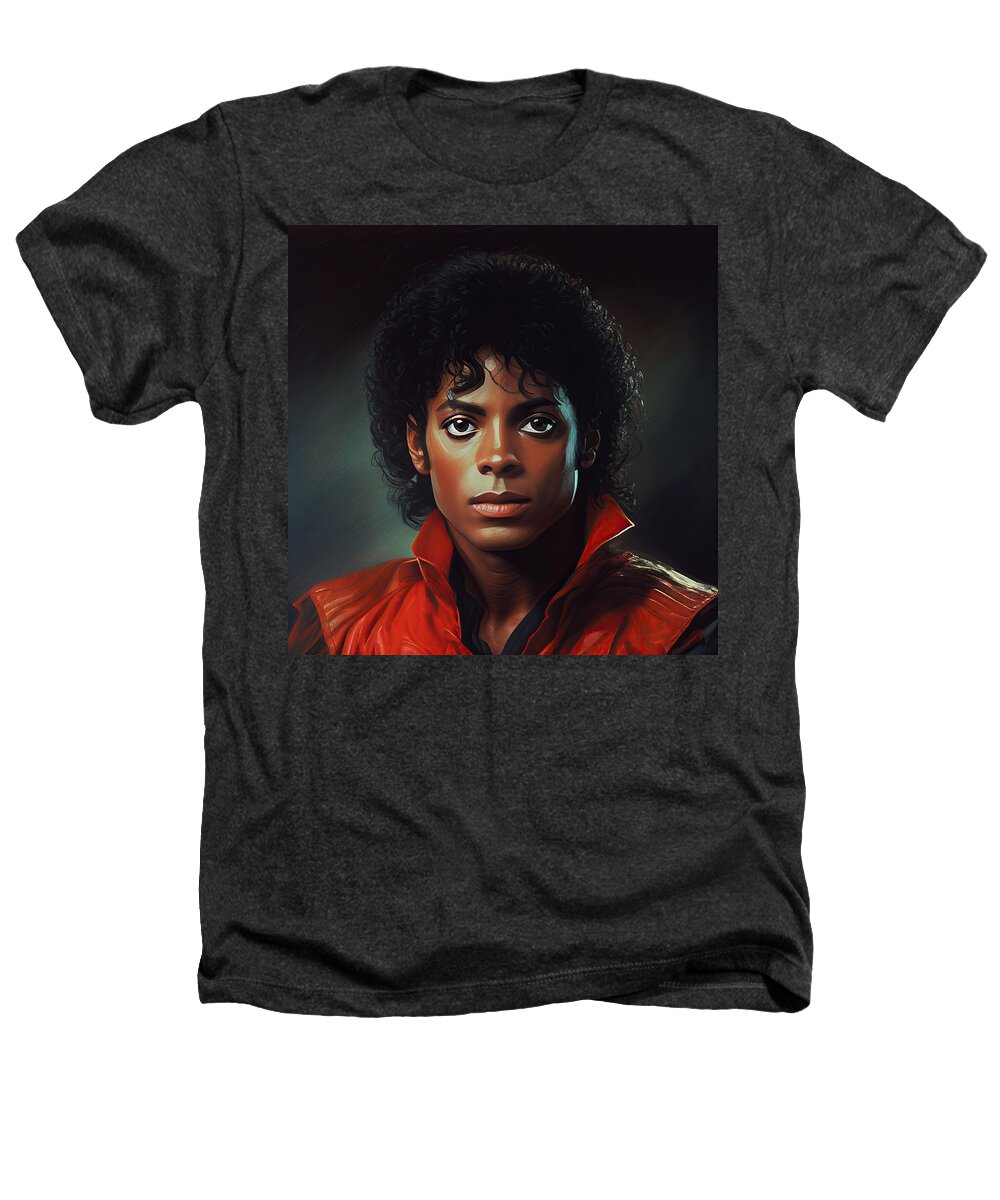 Michael Jackson Heathers T-Shirt featuring the painting Michael Jackson No.3 by My Head Cinema