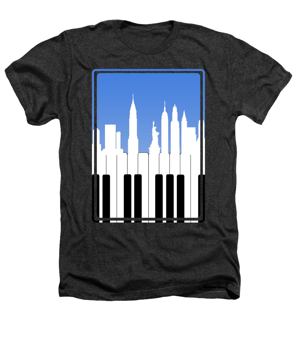 Piano Heathers T-Shirt featuring the digital art New York New York by Mark Ashkenazi