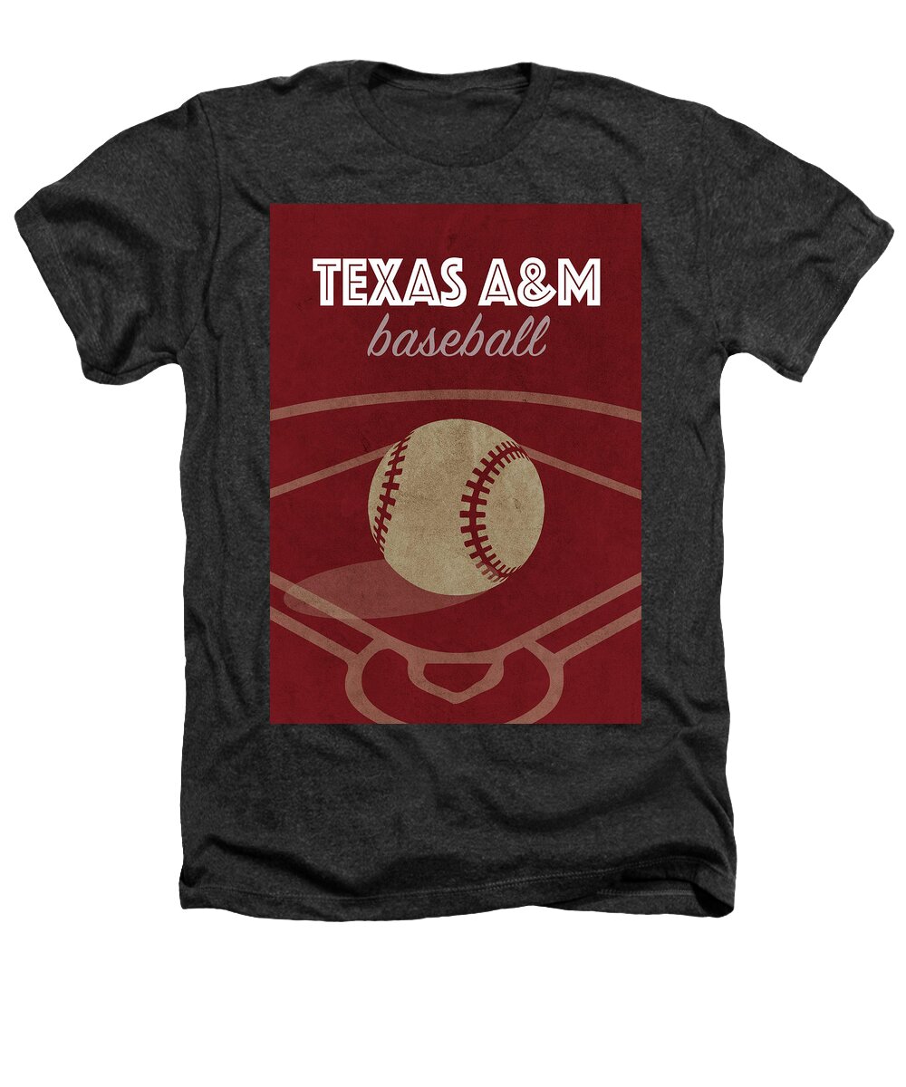 Texas A And M Heathers T-Shirt featuring the mixed media Texas A and M College Baseball Sports Vintage Poster by Design Turnpike
