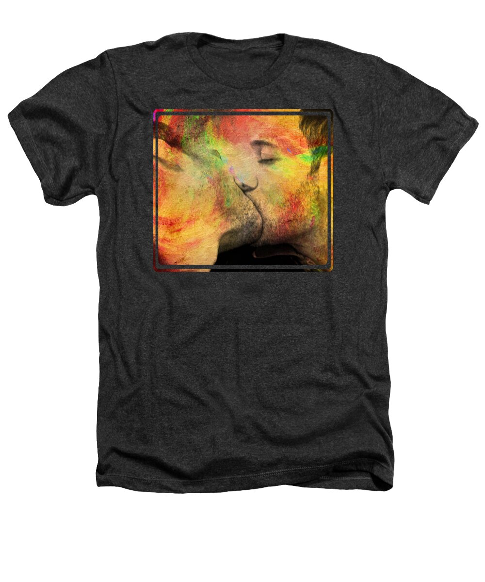 Kiss Heathers T-Shirt featuring the painting The passion of one kiss by Mark Ashkenazi