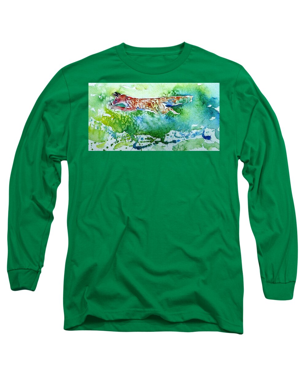 Fox Hunting Long Sleeve T-Shirt featuring the painting Fox- Hunting in the Sun by Trudi Doyle