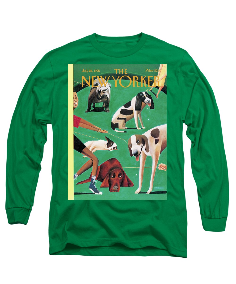 Dog Days Long Sleeve T-Shirt featuring the painting New Yorker July 24th, 1995 by Mark Ulriksen