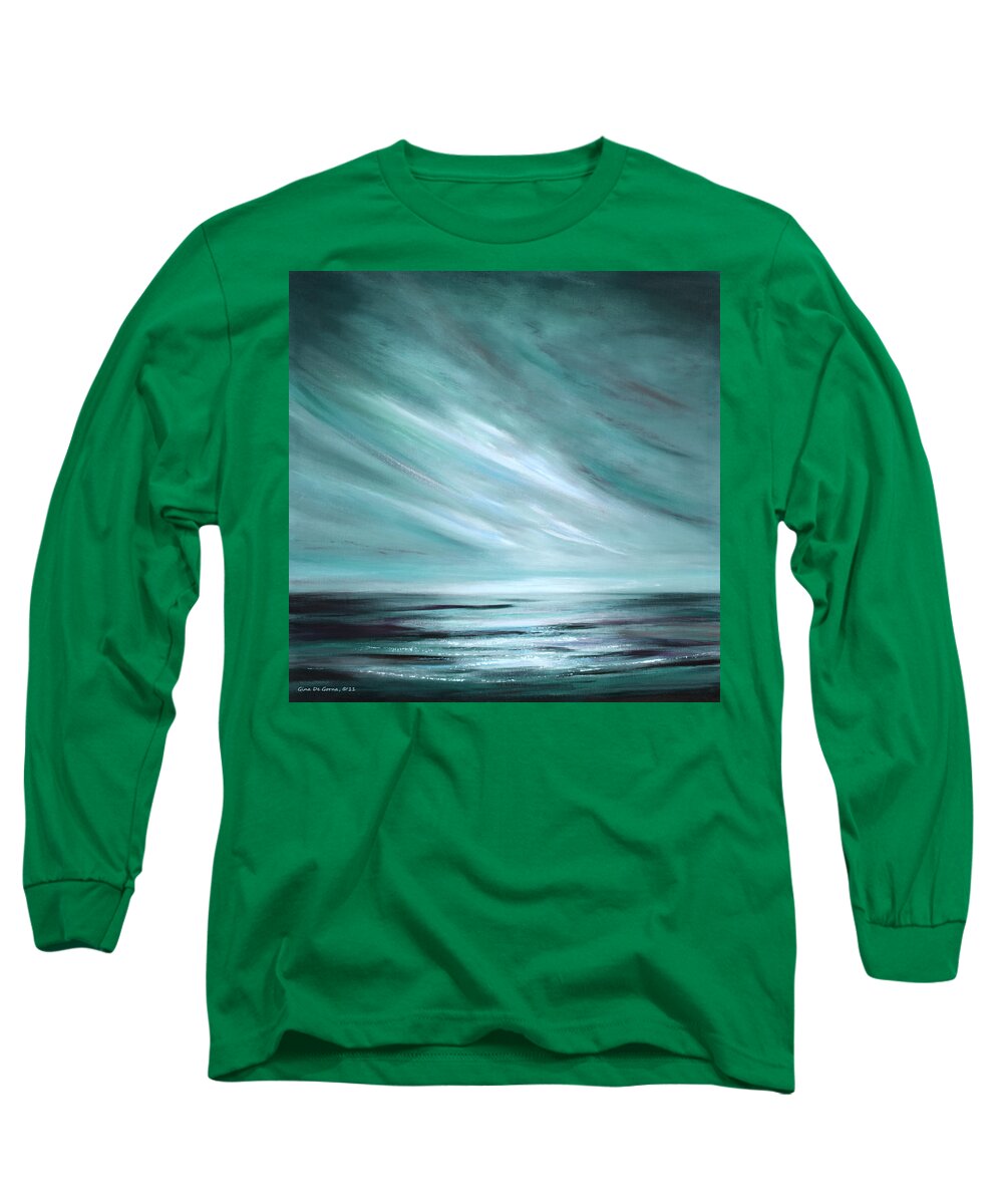 Sunset Long Sleeve T-Shirt featuring the painting Tranquility Sunset by Gina De Gorna