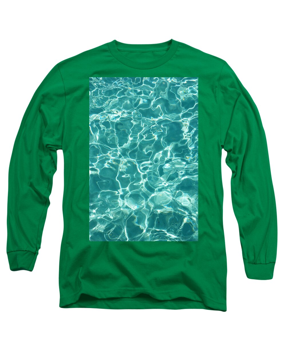 Water Long Sleeve T-Shirt featuring the photograph Water Meditation I. Five Elements. Healing with Feng Shui and Color Therapy in Interior Design by Jenny Rainbow