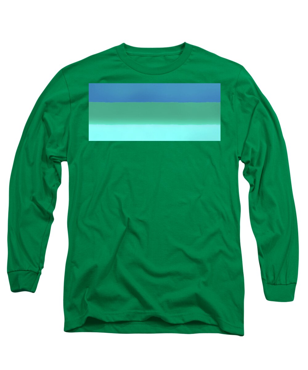 Holt Long Sleeve T-Shirt featuring the digital art 1966 Bands in Blues and Greens by David Smith