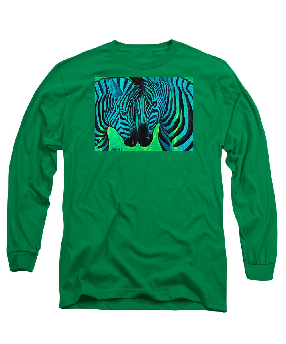 Acrylic Long Sleeve T-Shirt featuring the painting Changing Stripes by Dede Koll