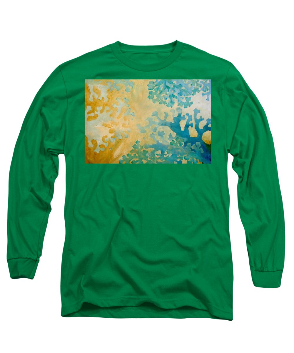 Sea Long Sleeve T-Shirt featuring the painting Cool Coral by Dina Dargo