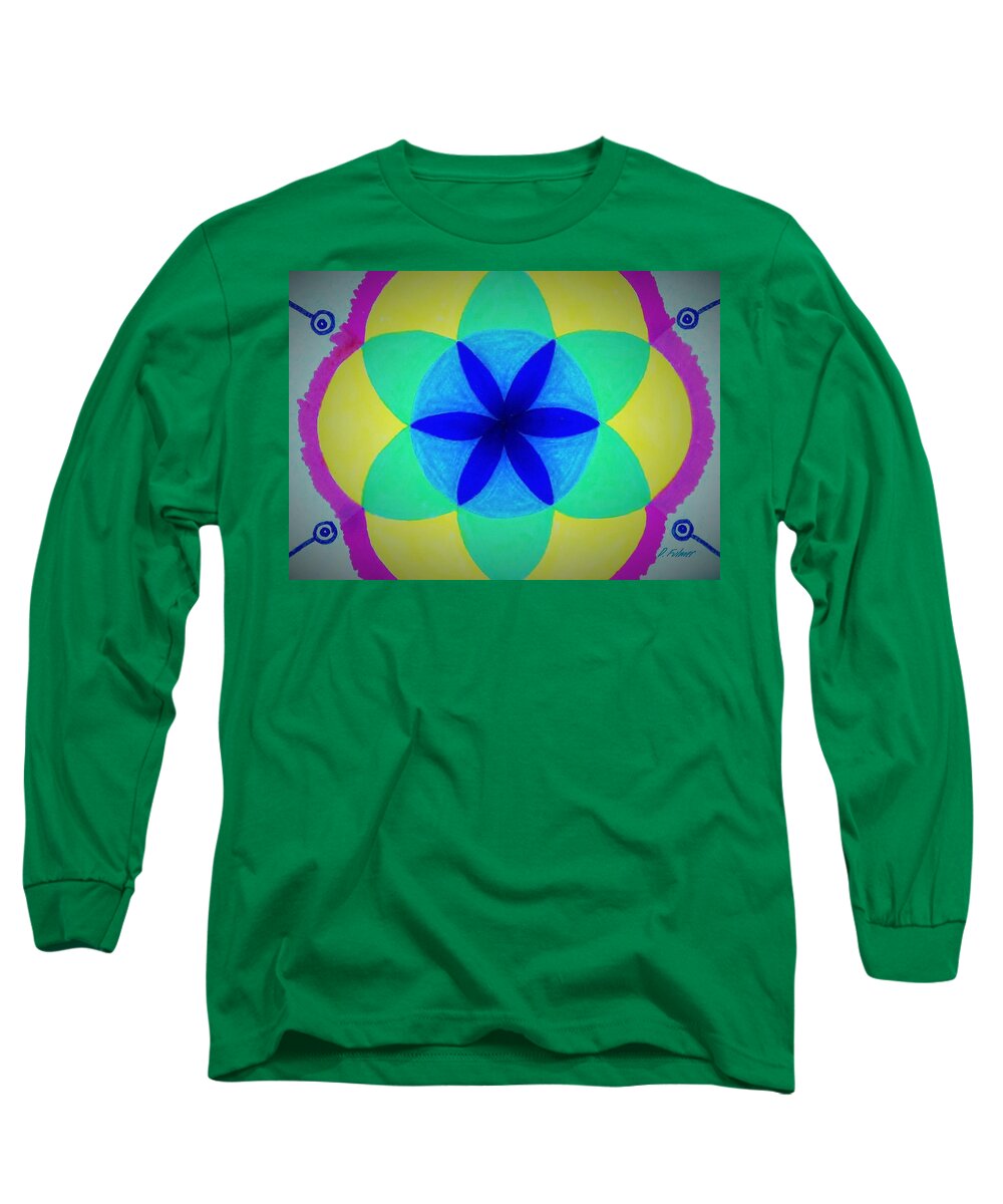 Circles Long Sleeve T-Shirt featuring the painting Design number two by Denise F Fulmer