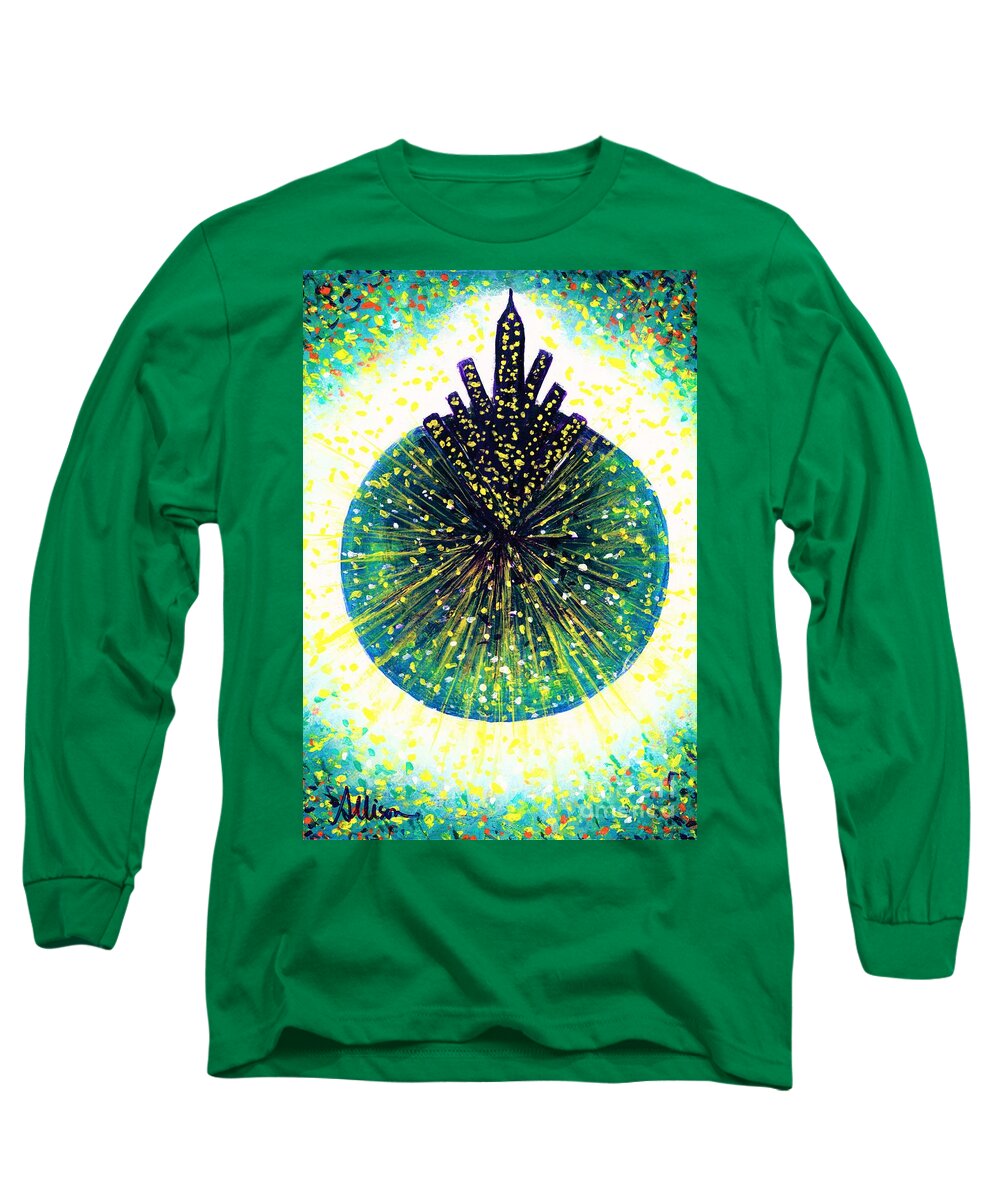 #newyorkcity #adamyoung #owlcity #discoball #fireflies Long Sleeve T-Shirt featuring the painting Fireflies by Allison Constantino
