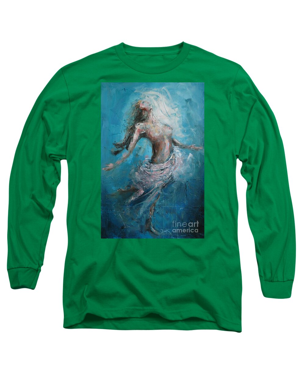 Free Long Sleeve T-Shirt featuring the painting Free Fallin' by Dan Campbell