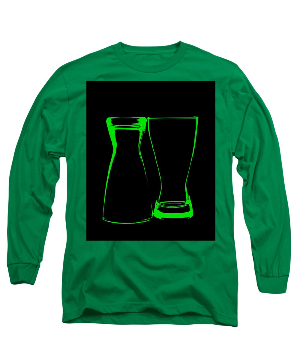 Glassware Long Sleeve T-Shirt featuring the photograph Green Glass by Lonnie Paulson