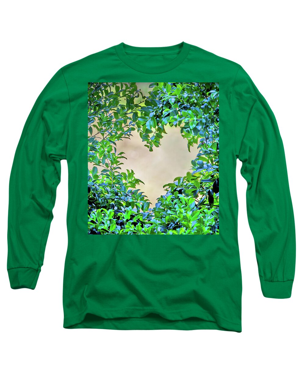 Loveheart Long Sleeve T-Shirt featuring the photograph Love Leaves by Az Jackson