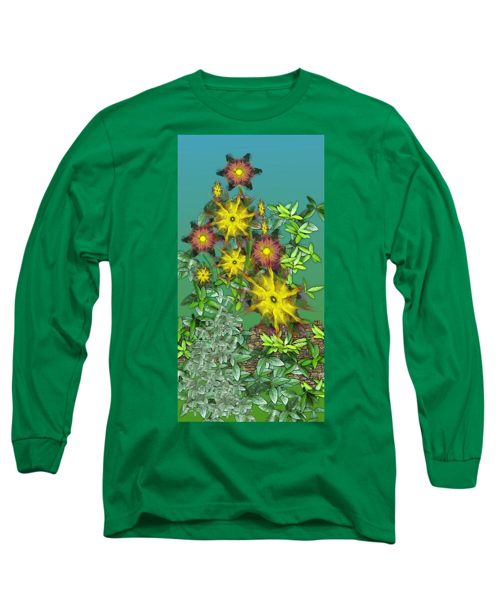 Flowers Long Sleeve T-Shirt featuring the digital art Mixed Flowers by David Lane
