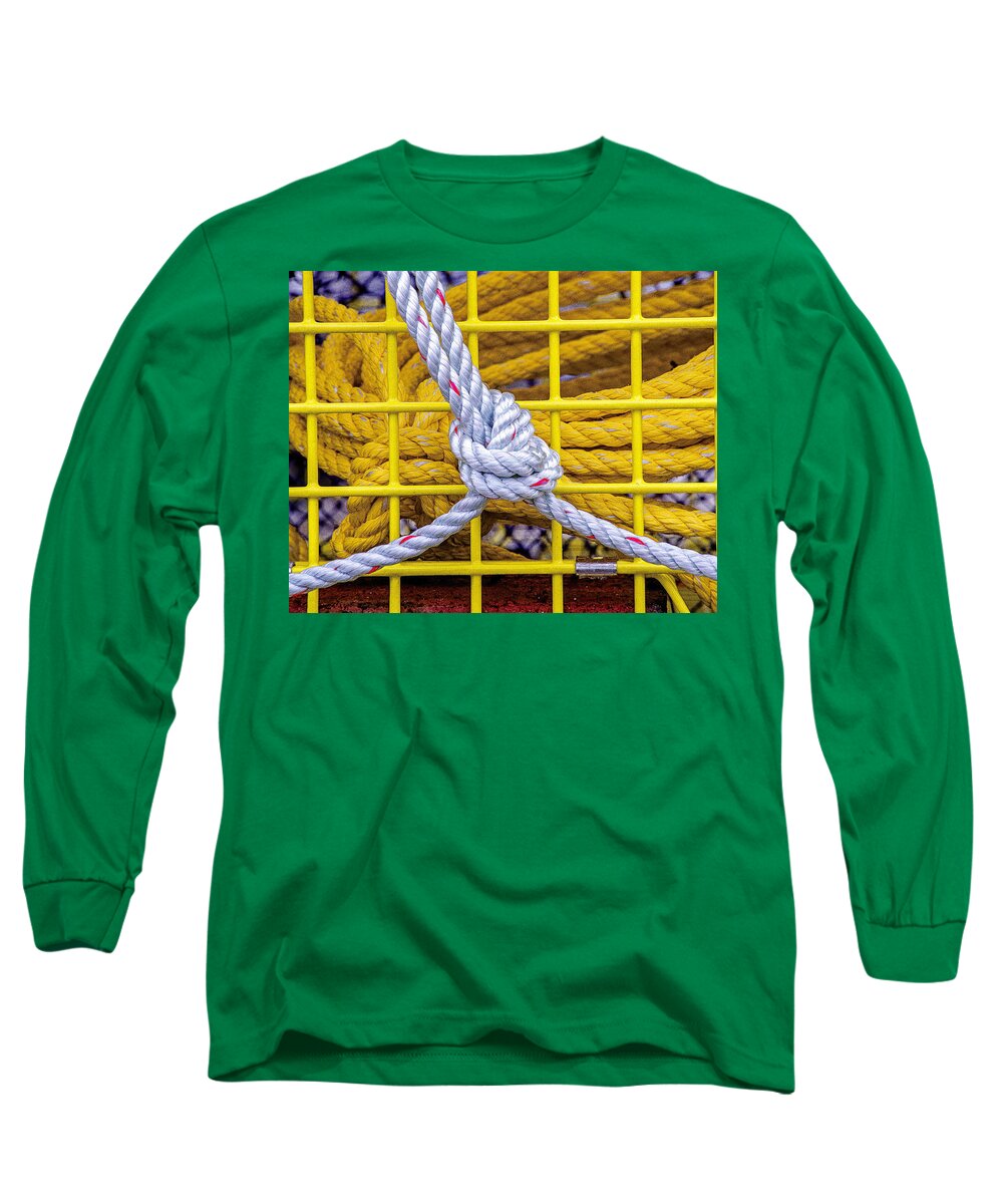 Lobster Trap Or Pot Long Sleeve T-Shirt featuring the photograph New Trap and Rope Ready To Go by Marty Saccone