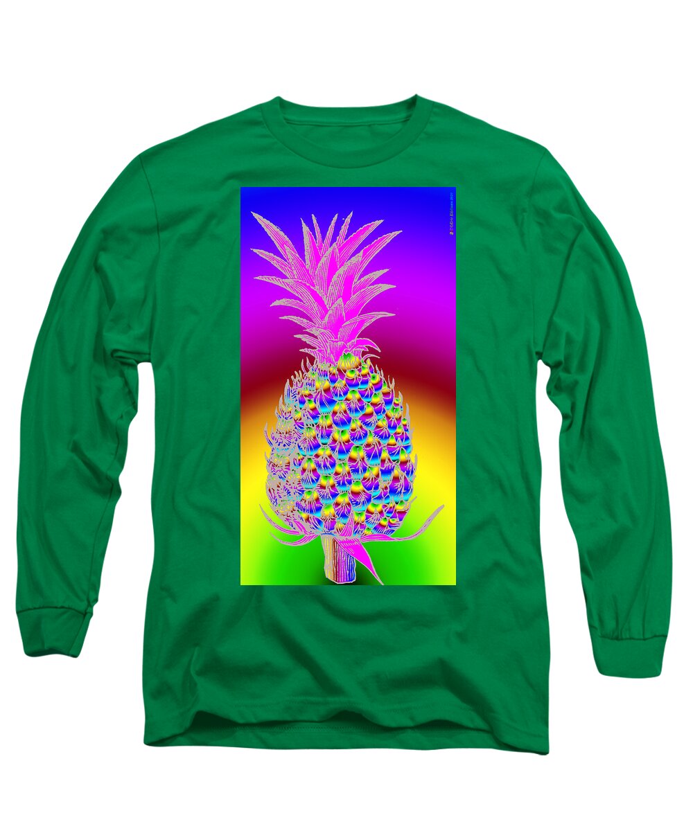Pineapple Long Sleeve T-Shirt featuring the digital art Pineapple by Eric Edelman