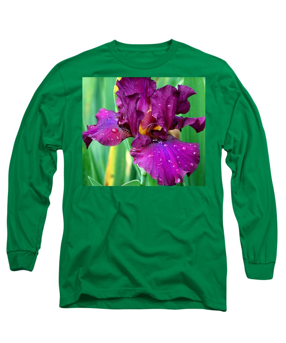 Purple Long Sleeve T-Shirt featuring the photograph Purple Iris 2 Photograph by Kimberly Walker