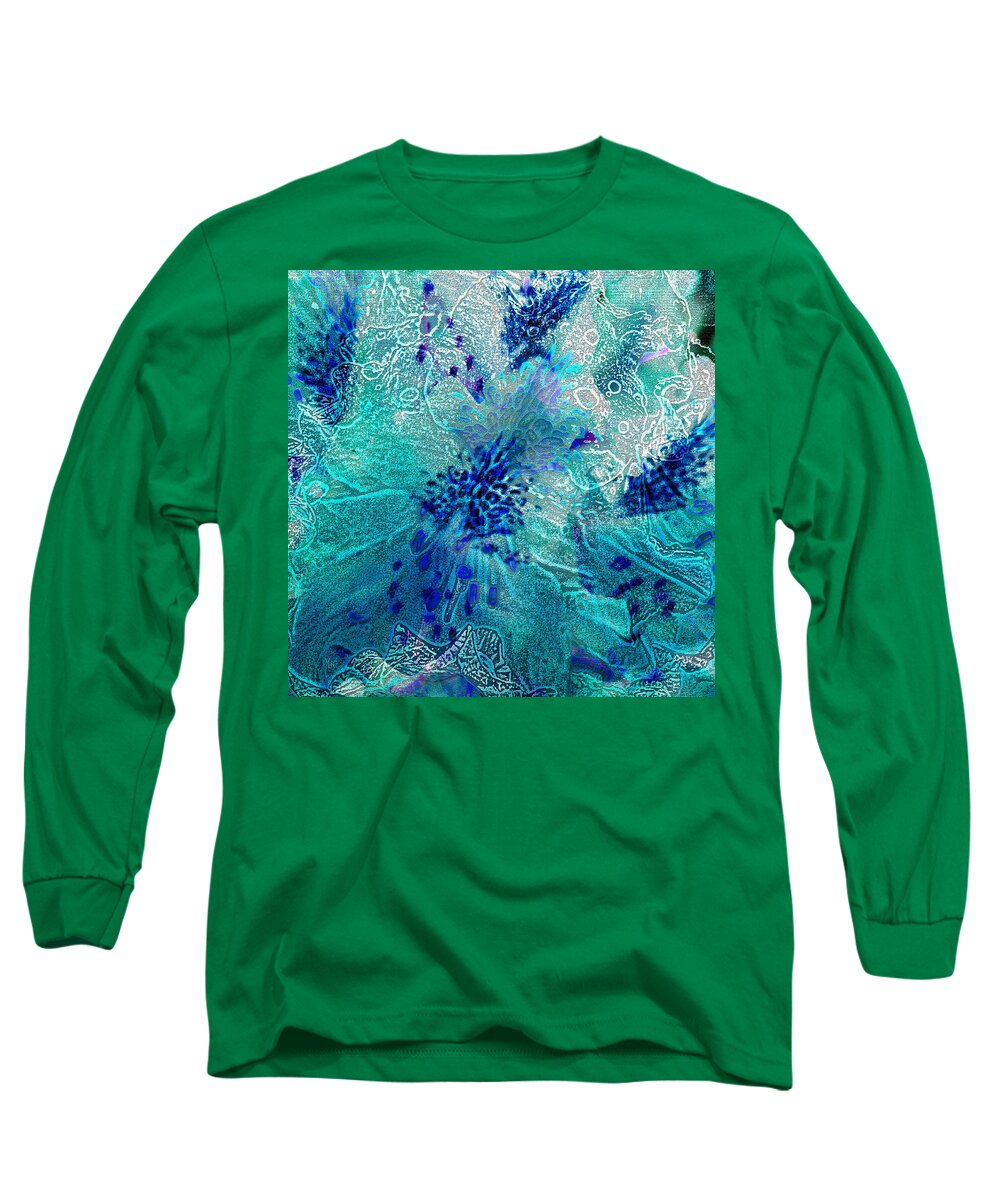 Flower Long Sleeve T-Shirt featuring the photograph Rhododendron Turquoise Lace by Michele Avanti
