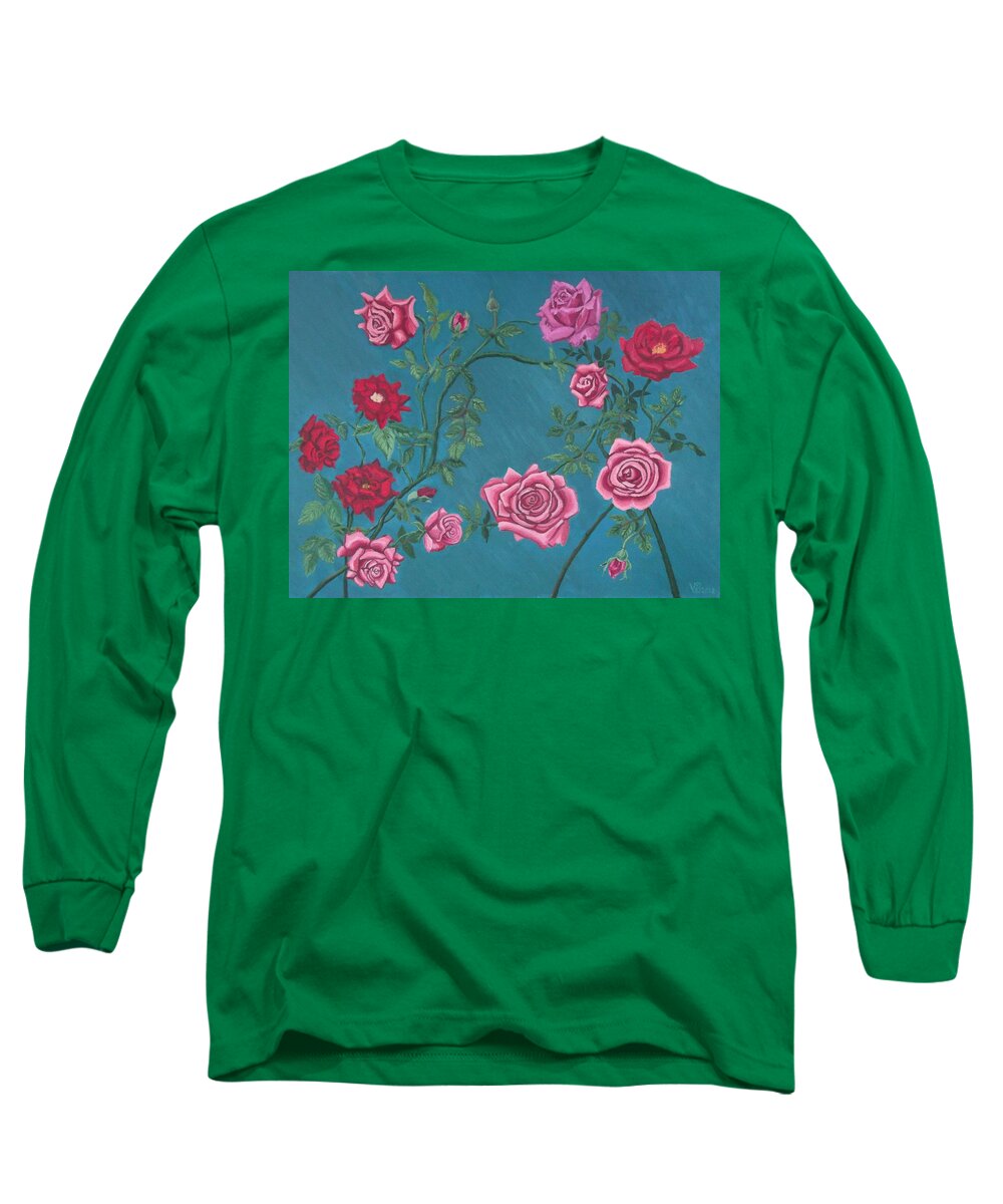 Roses Long Sleeve T-Shirt featuring the painting Roses by Vera Smith