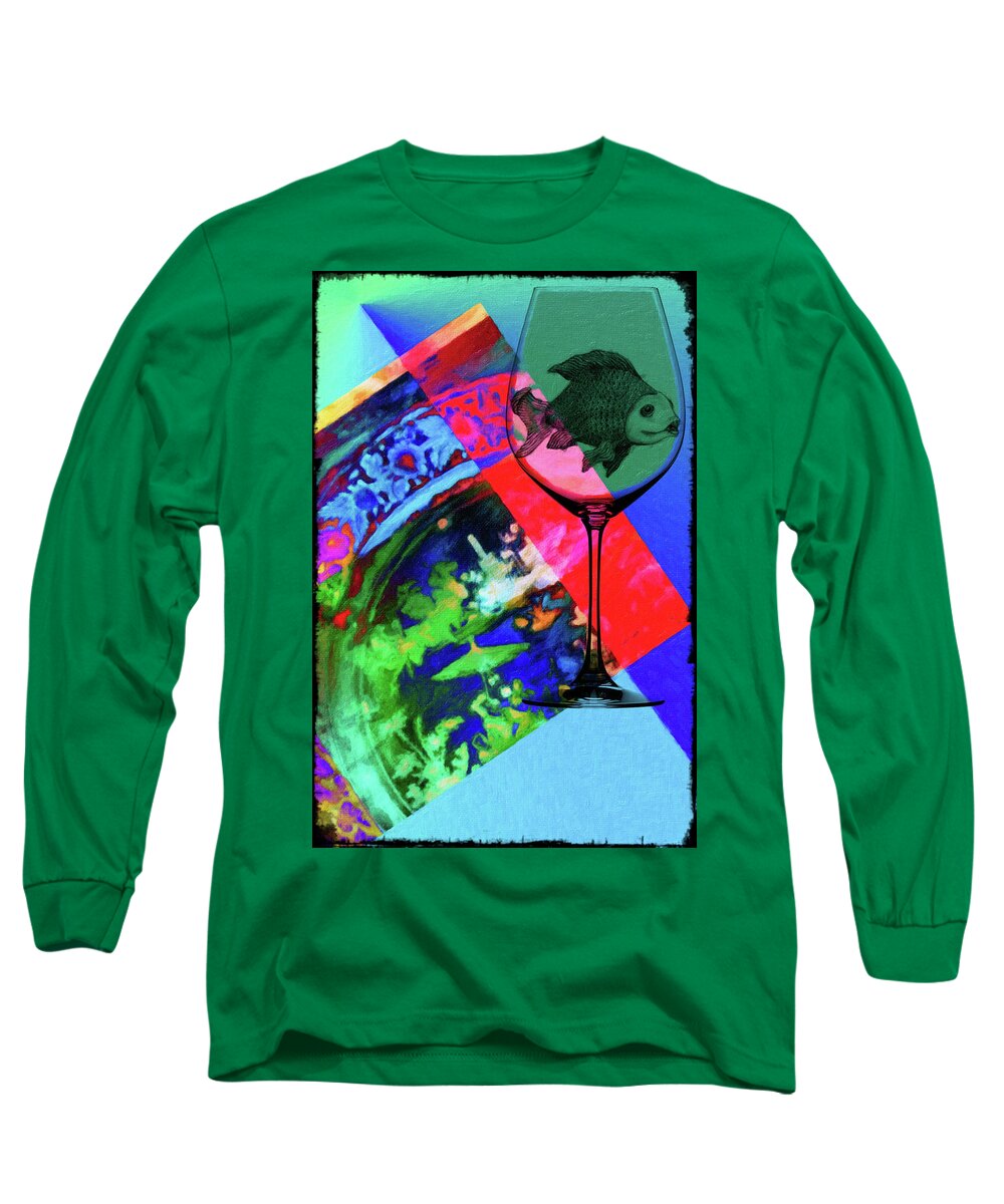 Wine Long Sleeve T-Shirt featuring the mixed media Wine Pairings 4 by Priscilla Huber